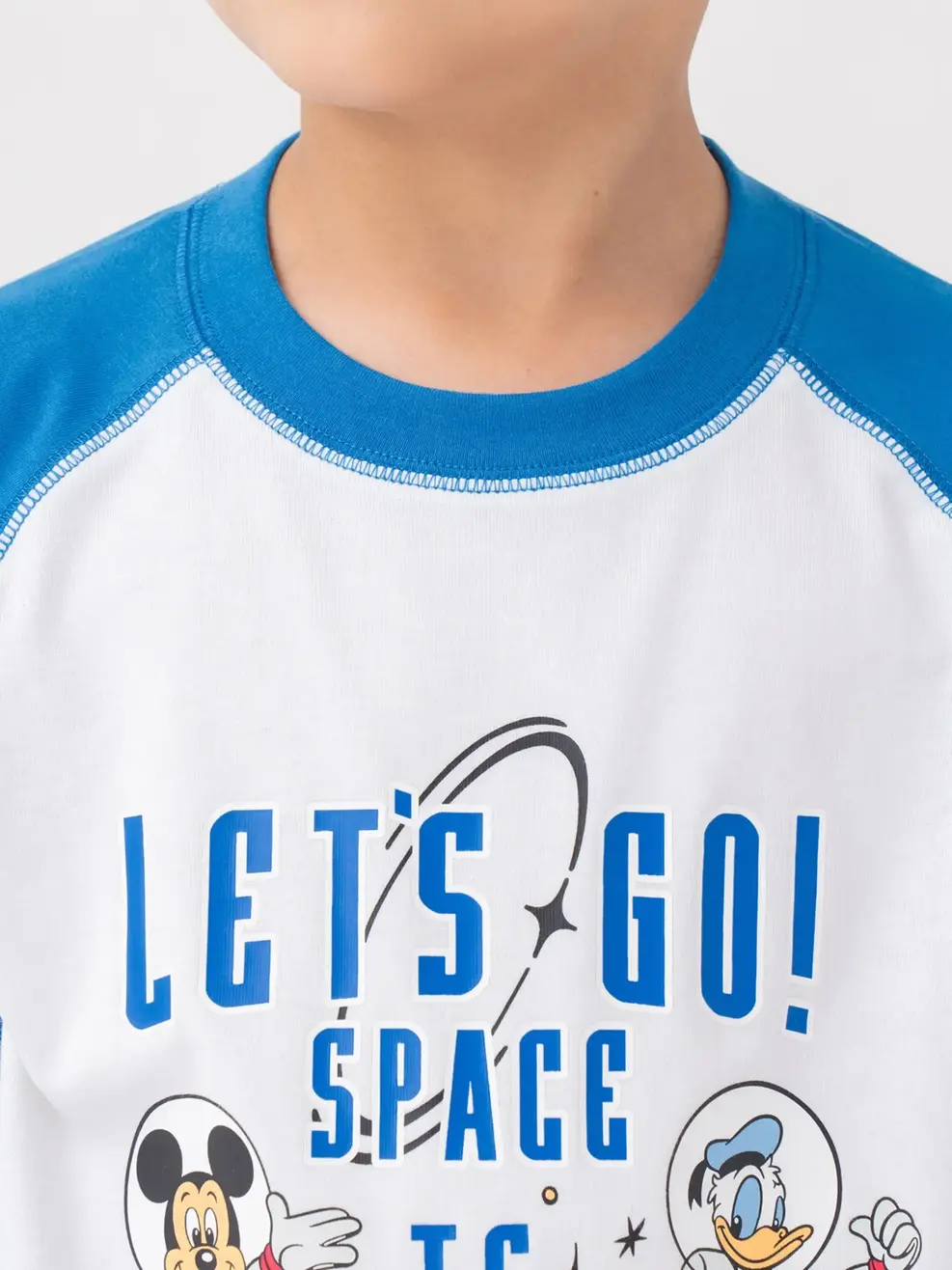 Áo Dài Tay Kid Zeclang Hình In Mickey Trước Ngực - Trắng phối xanh lam - 2