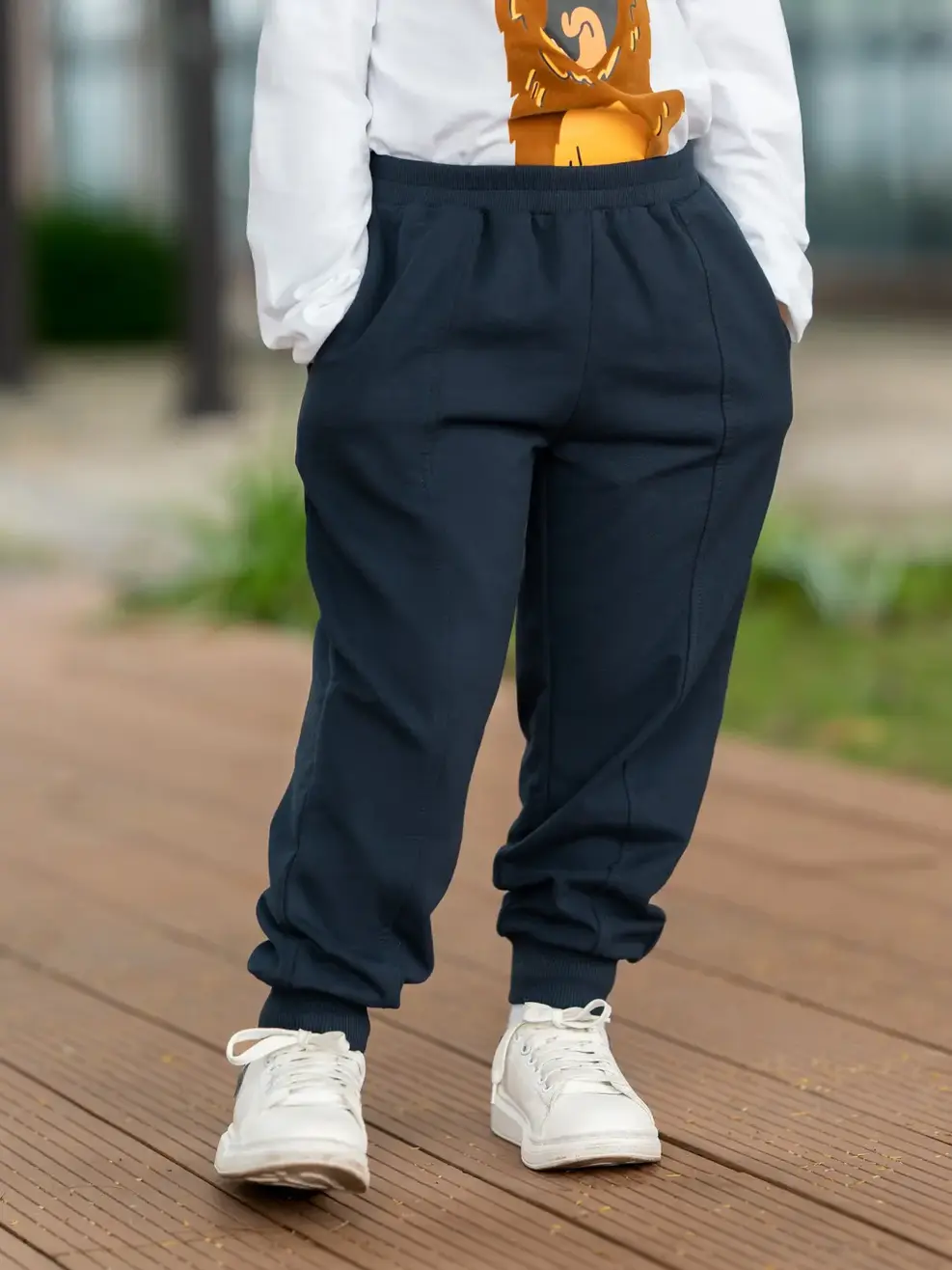 Quần nỉ trẻ em bổ thân - Navy - 2