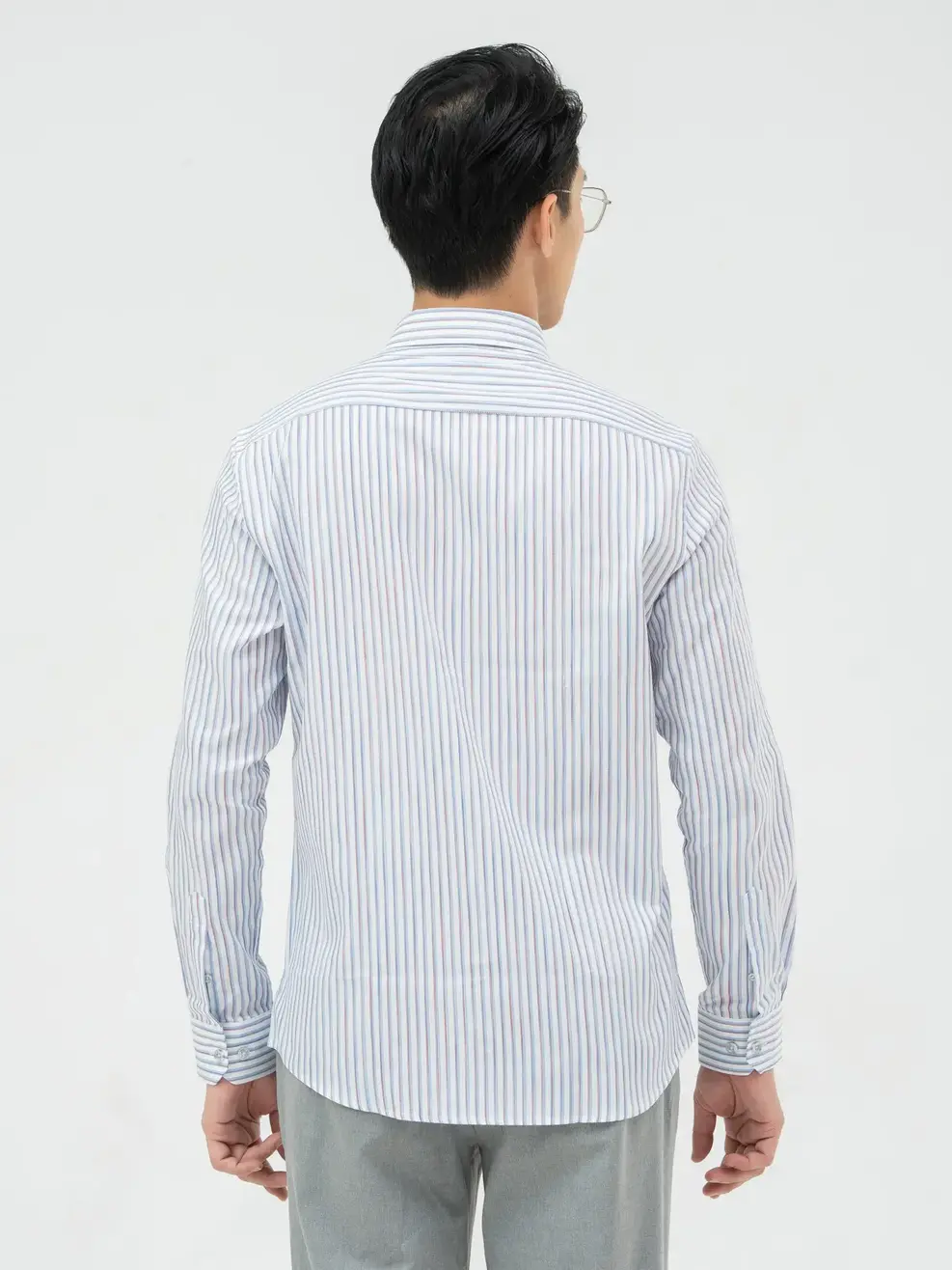 Sơ Mi Dài Tay Nam Kẻ Sọc Túi Ngực - Kẻ đỏ - M