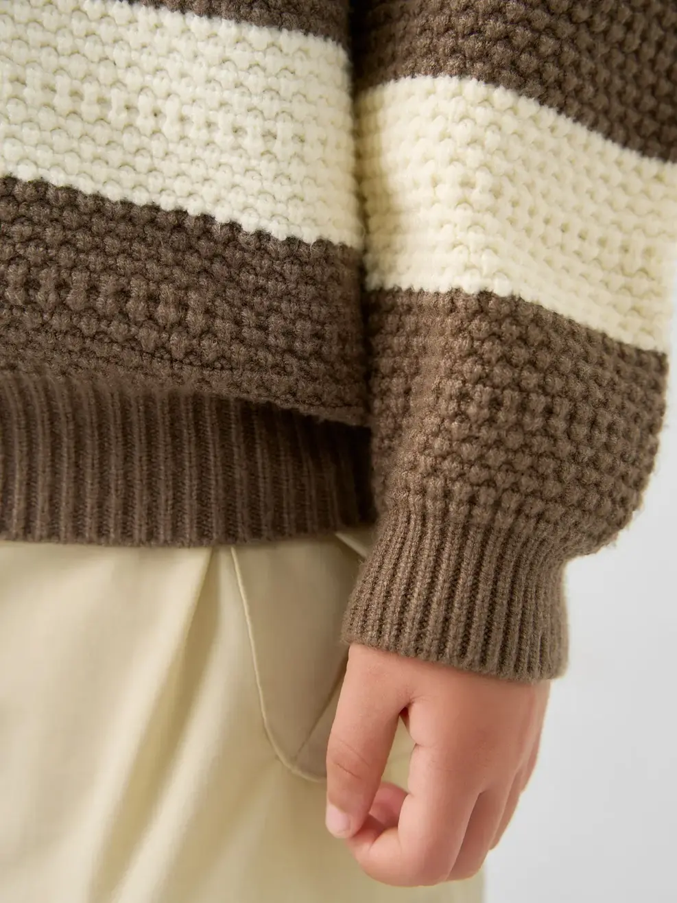 Áo Len Bé Trai Dệt Tổ Ong - NÂU 133 - 122