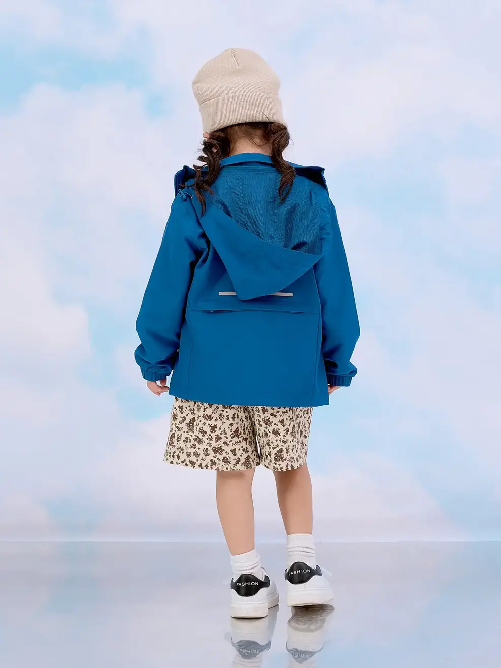 Áo khoác gió trẻ em trượt nước thông minh - Xanh than - 4-5