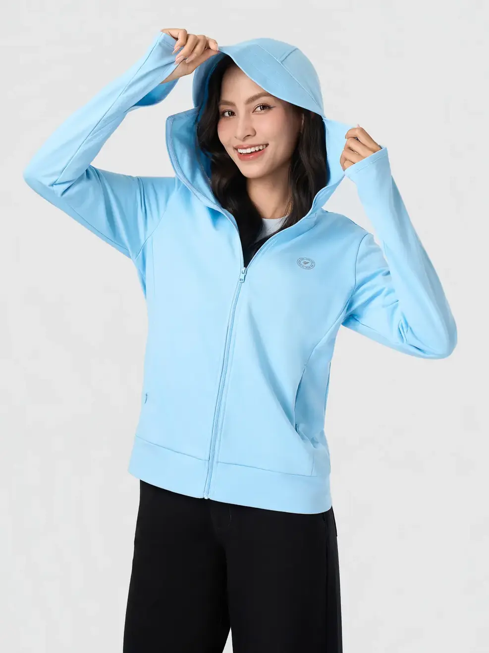 Áo Khoác Chống Nắng Nỉ Dày Dặn - Xanh Da Trời 240 - S