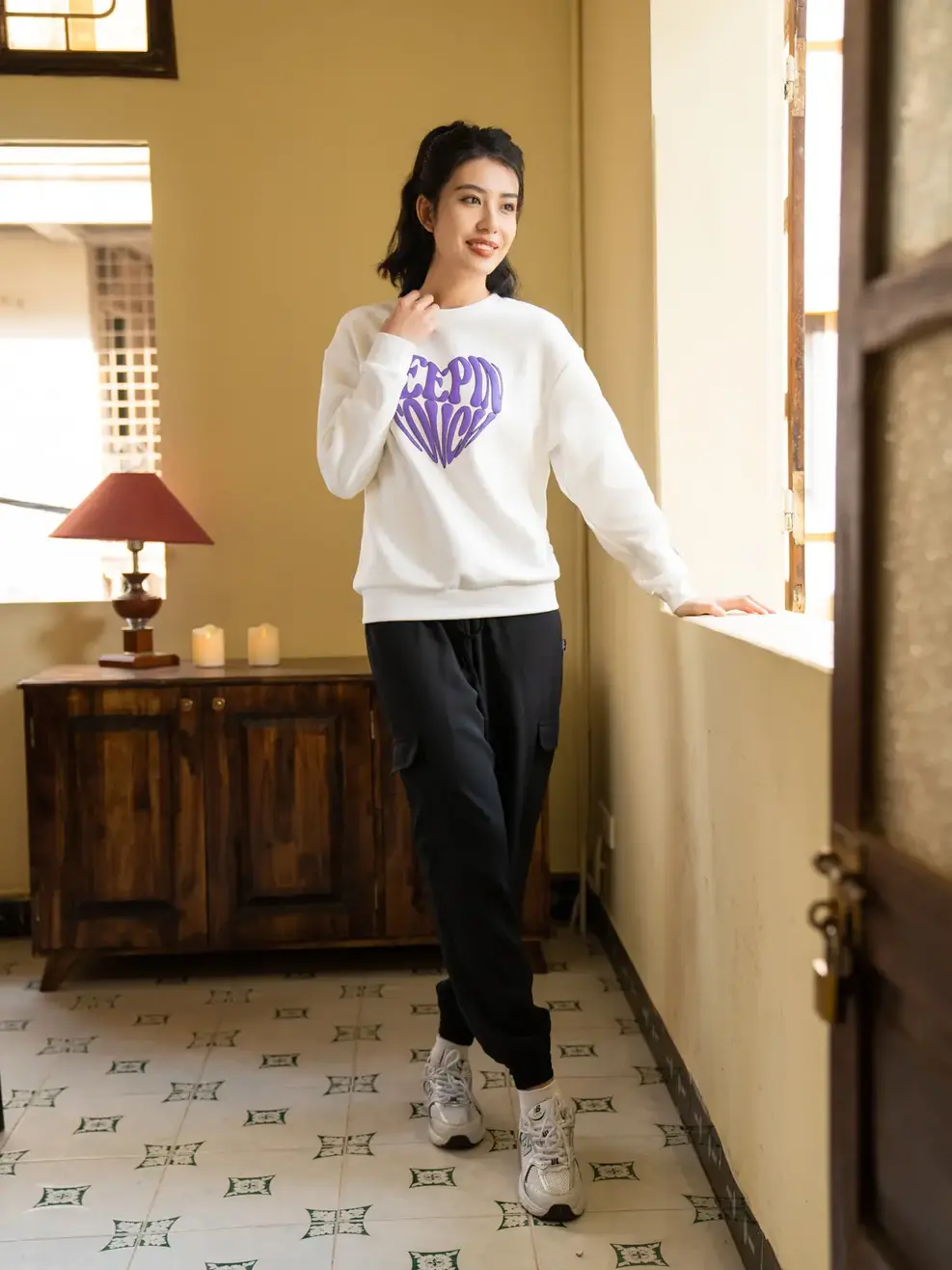 Áo thu đồng nữ KEEP IN TOUCH - Trắng - S