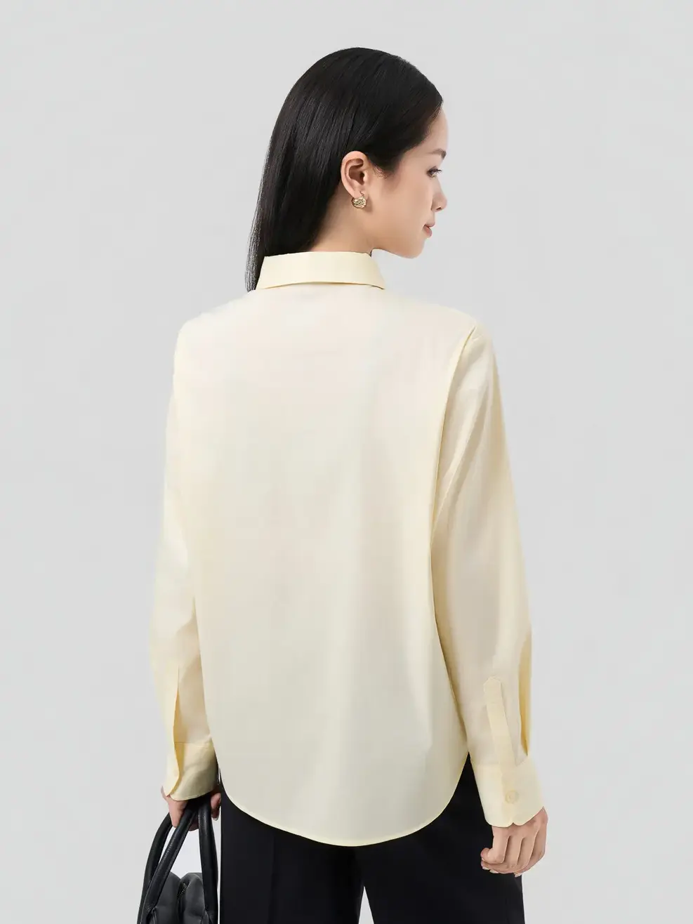 Áo Sơ-mi relax fit cotton blend essential - Màu vàng 006 - S
