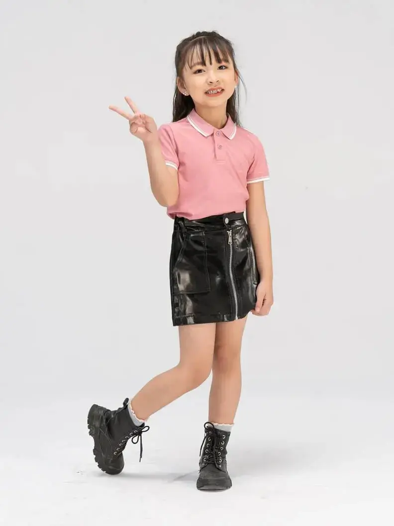 Polo kid airy cool bo kẻ - Hồng - 6