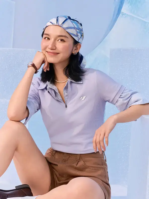 Áo Polo Nữ Slim Có Khóa Kéo - Màu tím 002 - 2XL