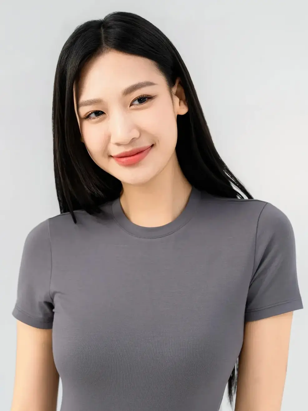 Áo Phông Ôm Cổ Cao Croptop-TSN7269 - Xám 010 - M