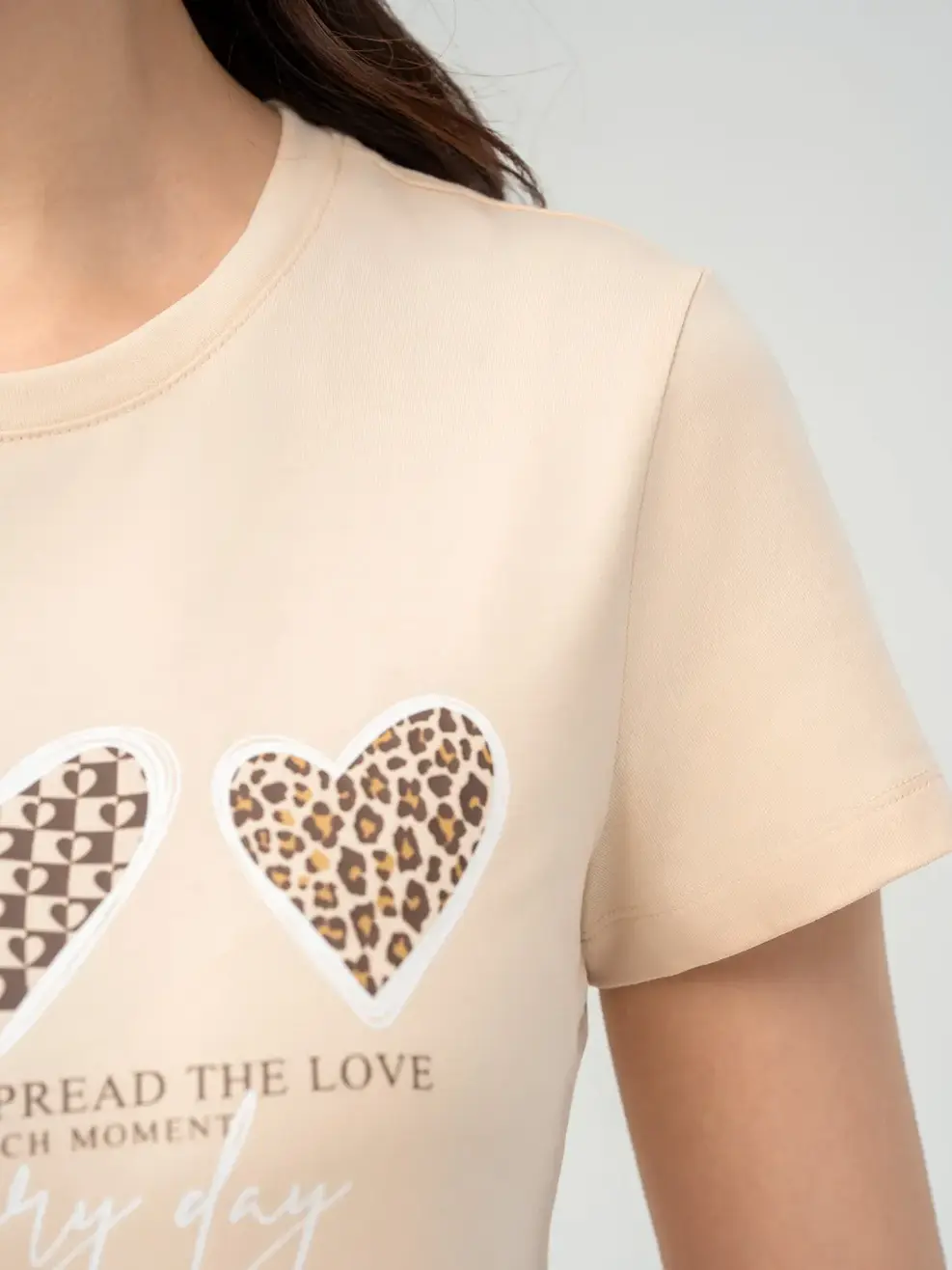 Đồ Bộ Nữ Cotton 95/ In Trái Tim - Be - S