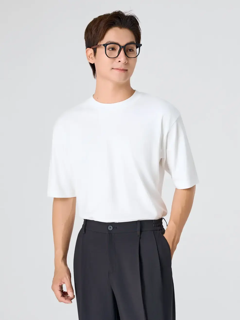 Áo Phông Tay Lỡ - Trắng 001 - M