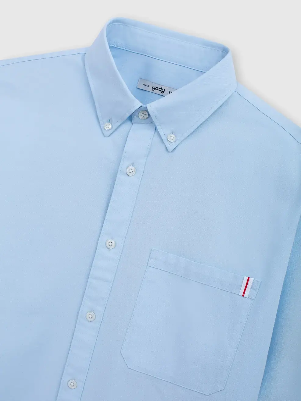 Áo Sơ-mi nam oxford dài tay phối túi - XANH 012 - M