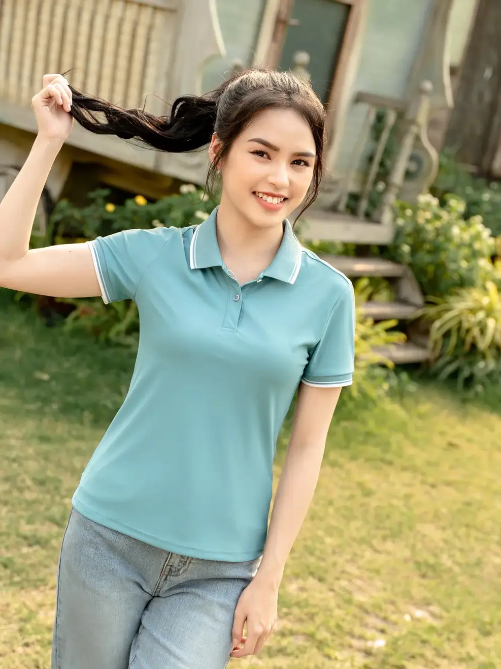 Áo Polo nữ Airycool - Xanh ngọc - S