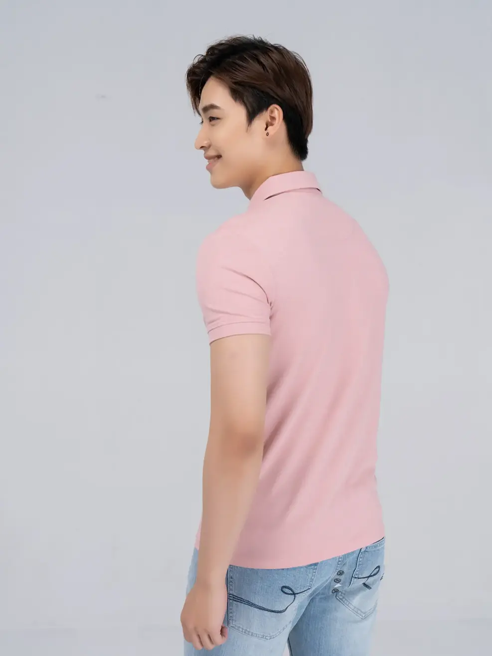 Polo nam modal - Hồng - 3XL