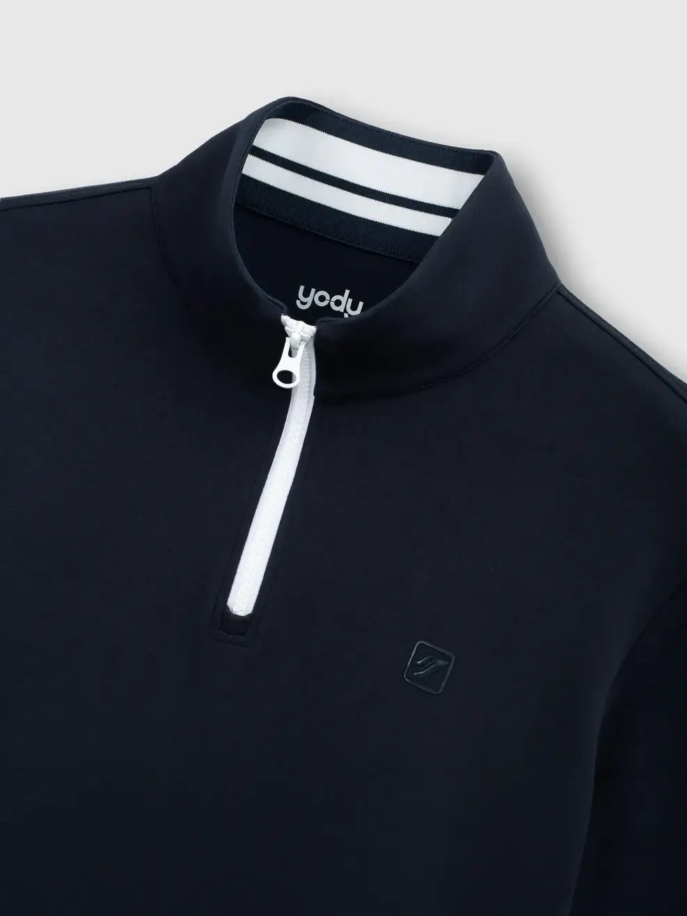 Bộ Đồ Nỉ Nam Cổ Cạp Phối Bo Dệt Kẻ - Navy 001 - M