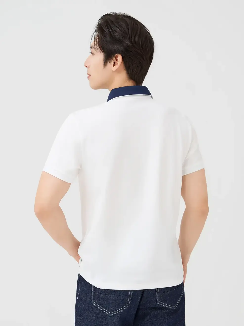 Áo Polo Nam Ngắn Tay Cổ Phối Bo - Trắng 001 - M