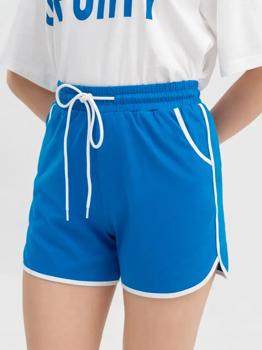 Bộ Đồ Nữ Thể Thao In Chữ - Trắng Xanh Dương - S