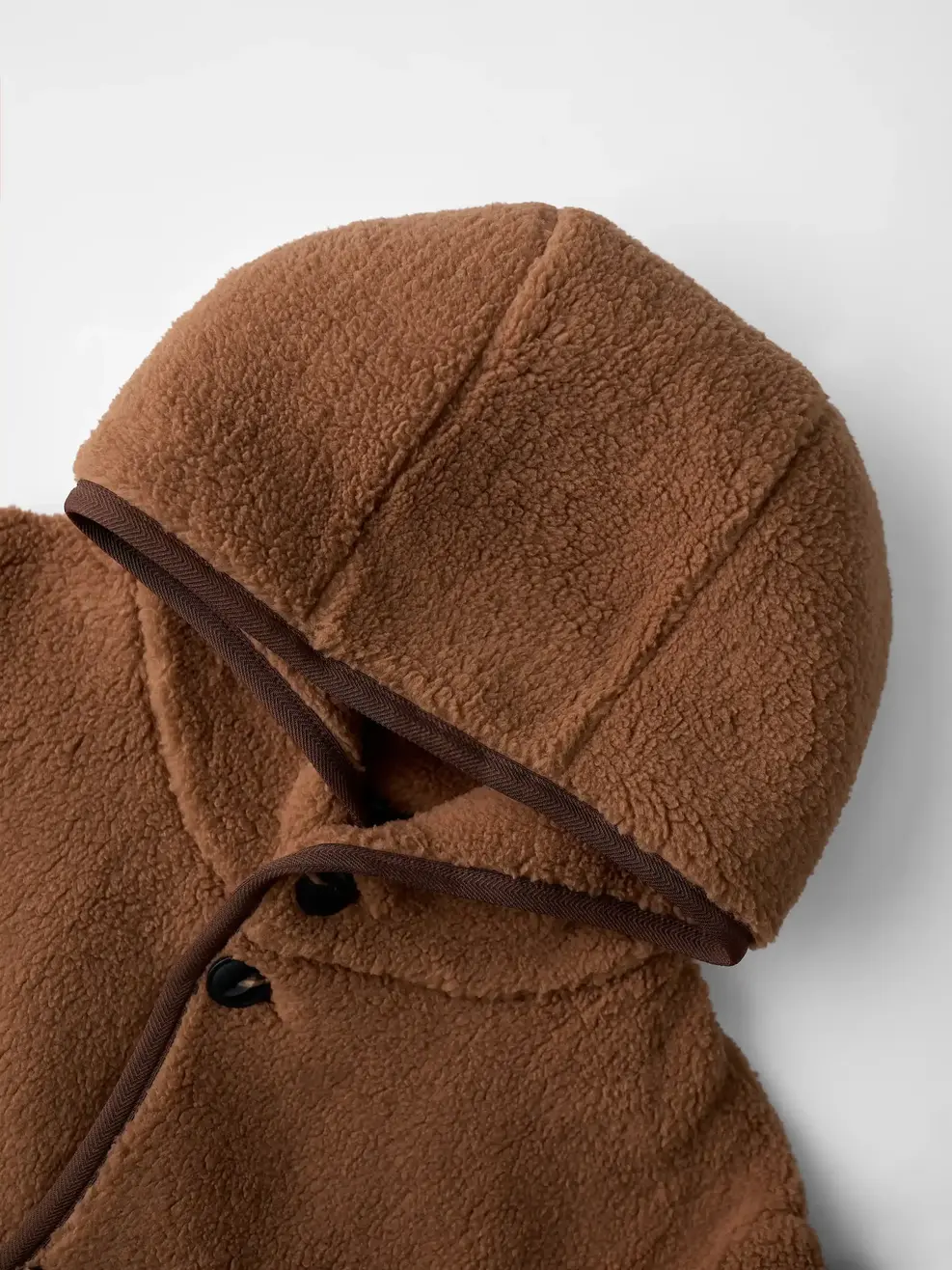 Áo Khoác Kid Lông Cừu Có Mũ -  Nâu 255 - 110