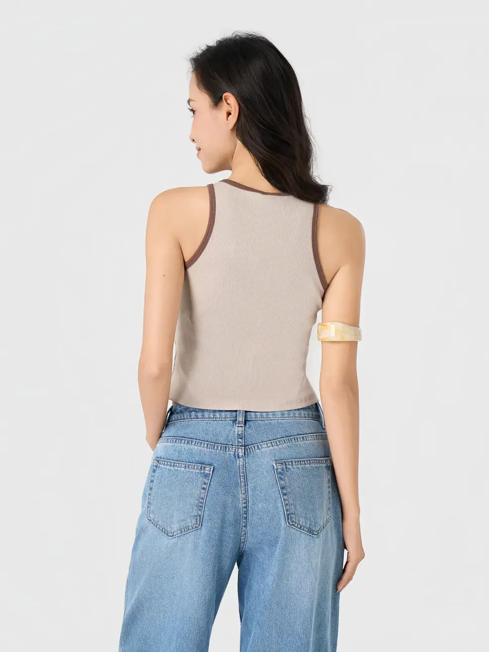 Áo Ba Lỗ Nữ In Hình -  Be 192 - S