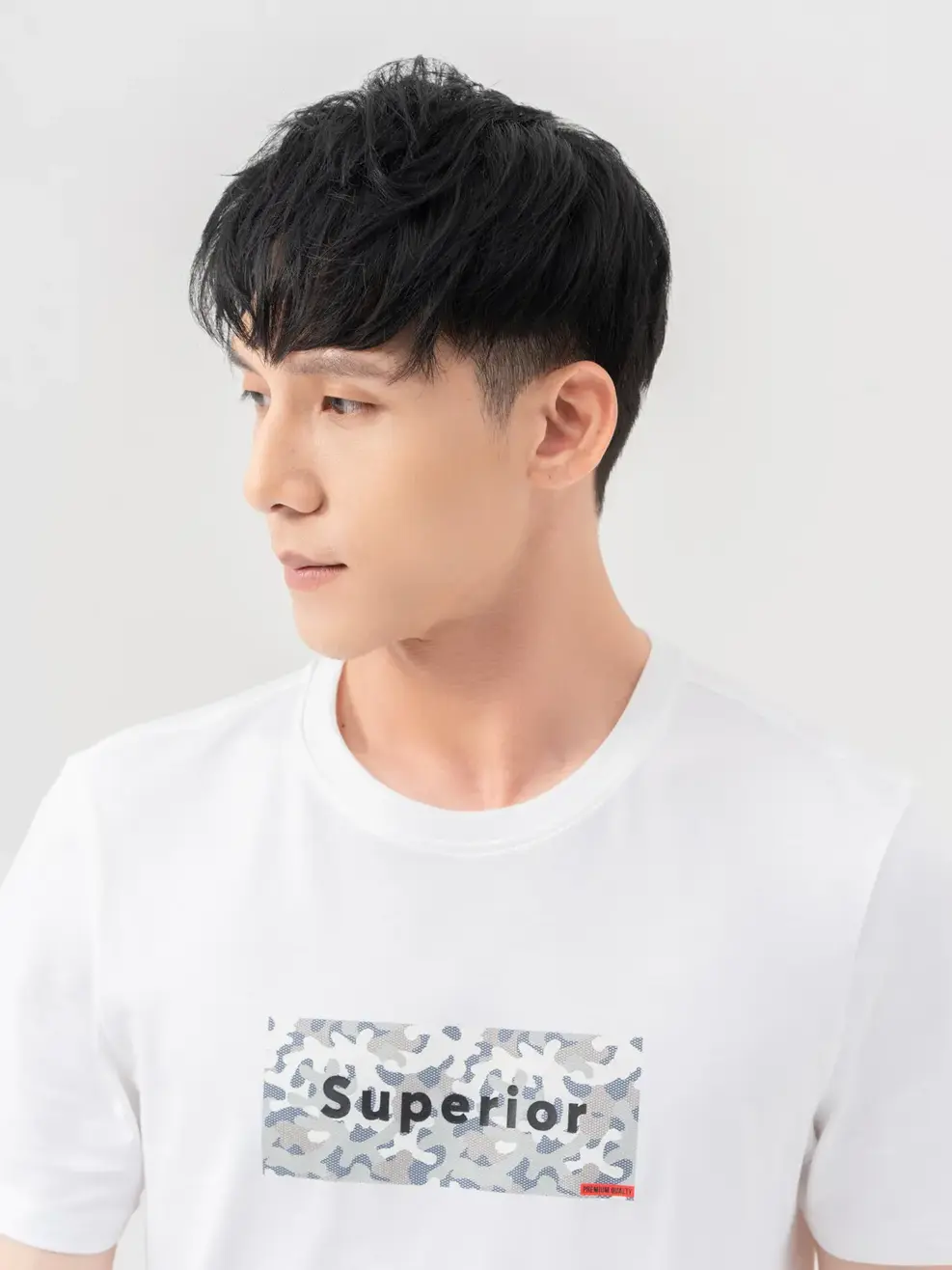 T-shirt Nam In Superior Cotton Usa - Trắng 1 - M