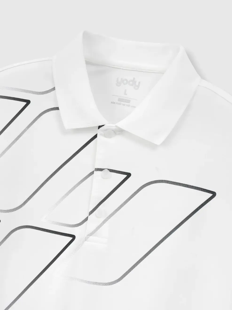 Áo Polo Nam Slim In Thân Trước Có Xẻ Tà - Trắng 001 - M