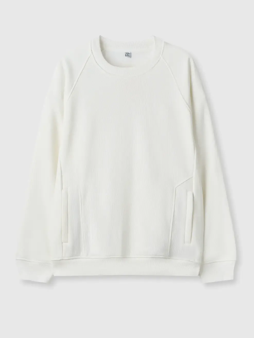 Áo Nỉ Nam Tay Raglan Bo Gấu Túi Khoá - Trắng 001 - M