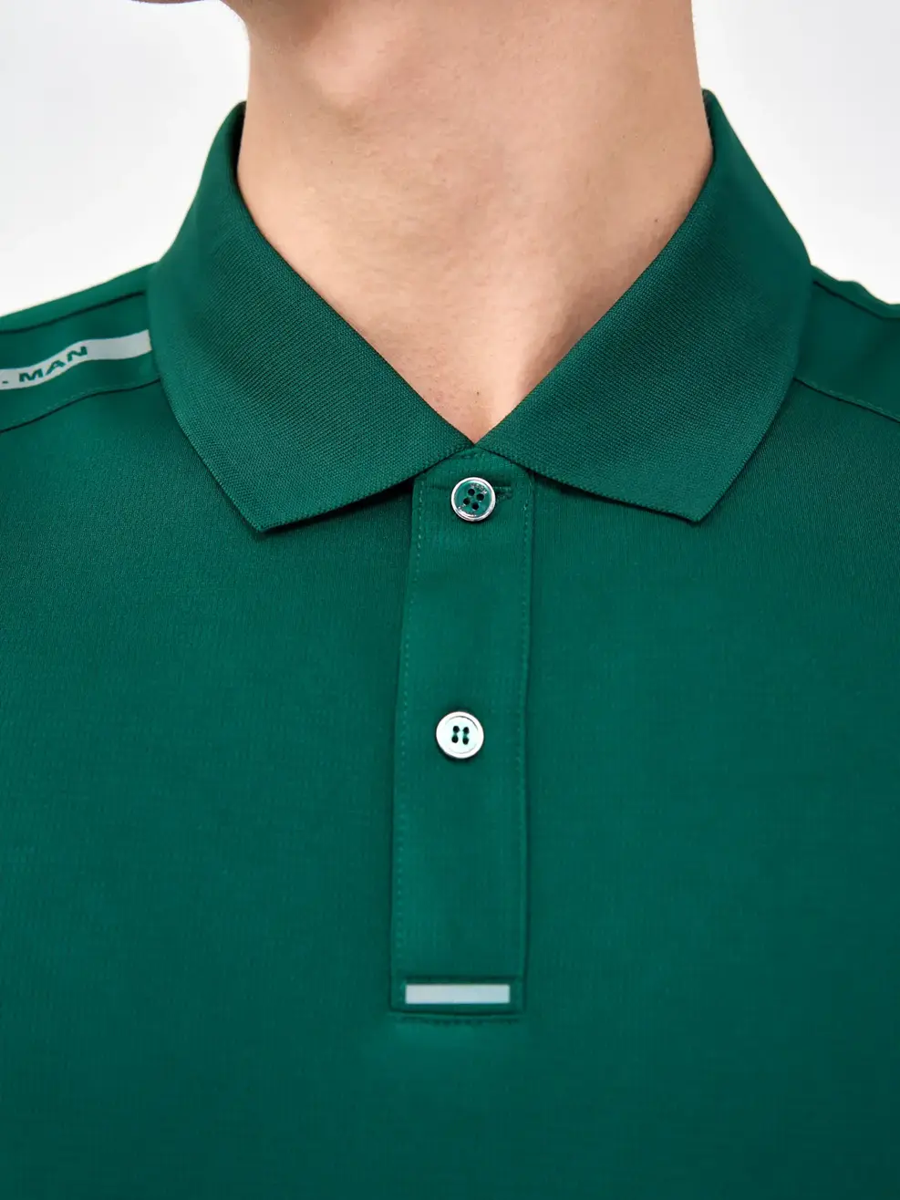 Polo Thể Thao Nam In Vai Phản Quang - Xanh rêu - M