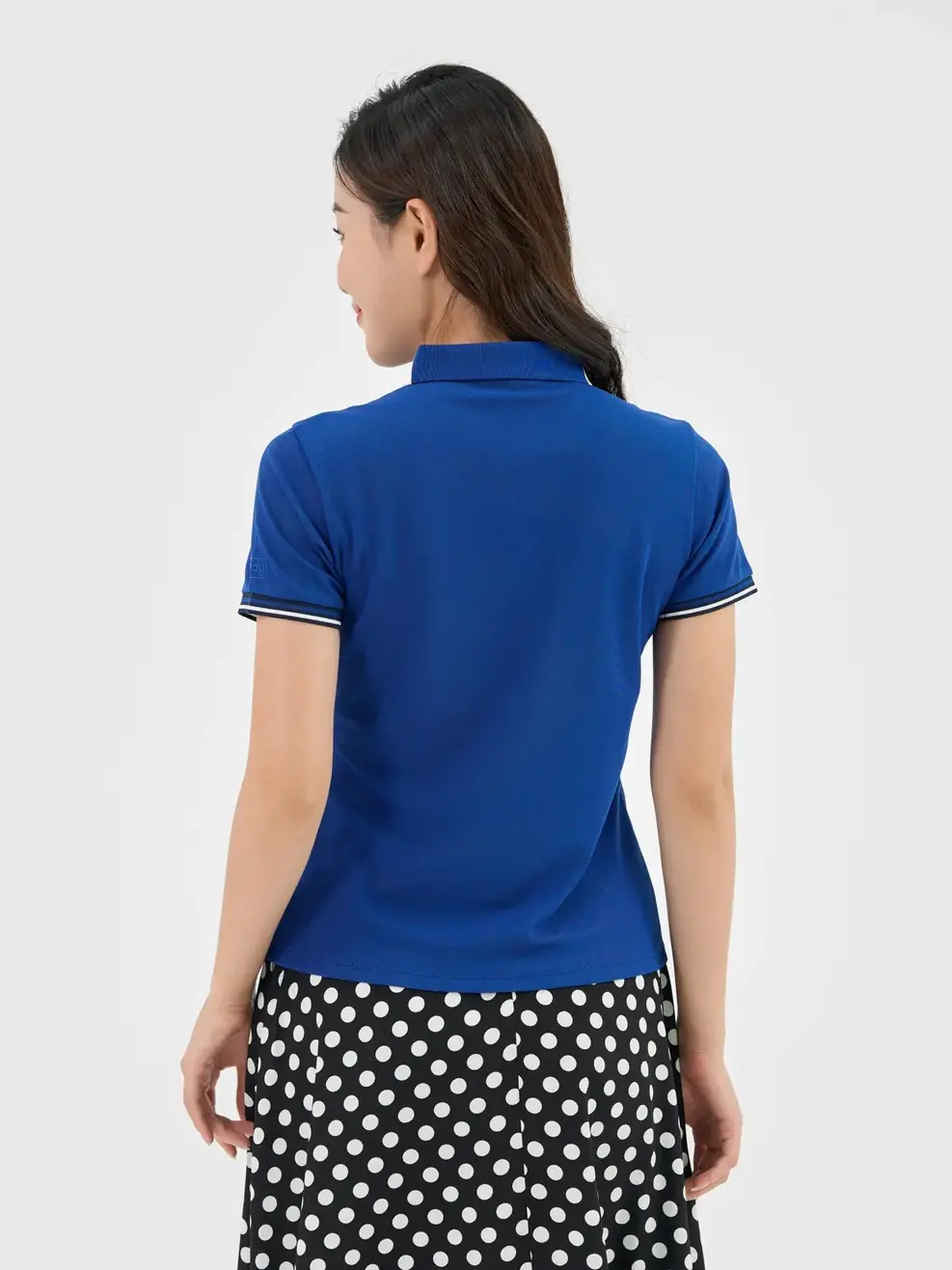 Polo Nữ Cafe Dệt Tổ Ong Bo 3 Màu - Xanh coban - S