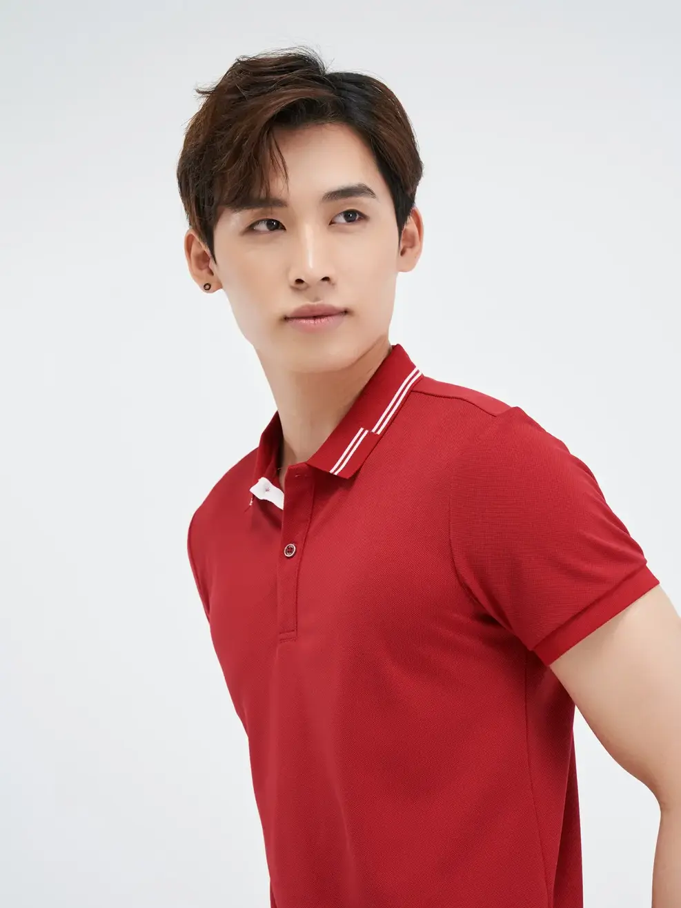 Polo café phối gấu - Đỏ - L