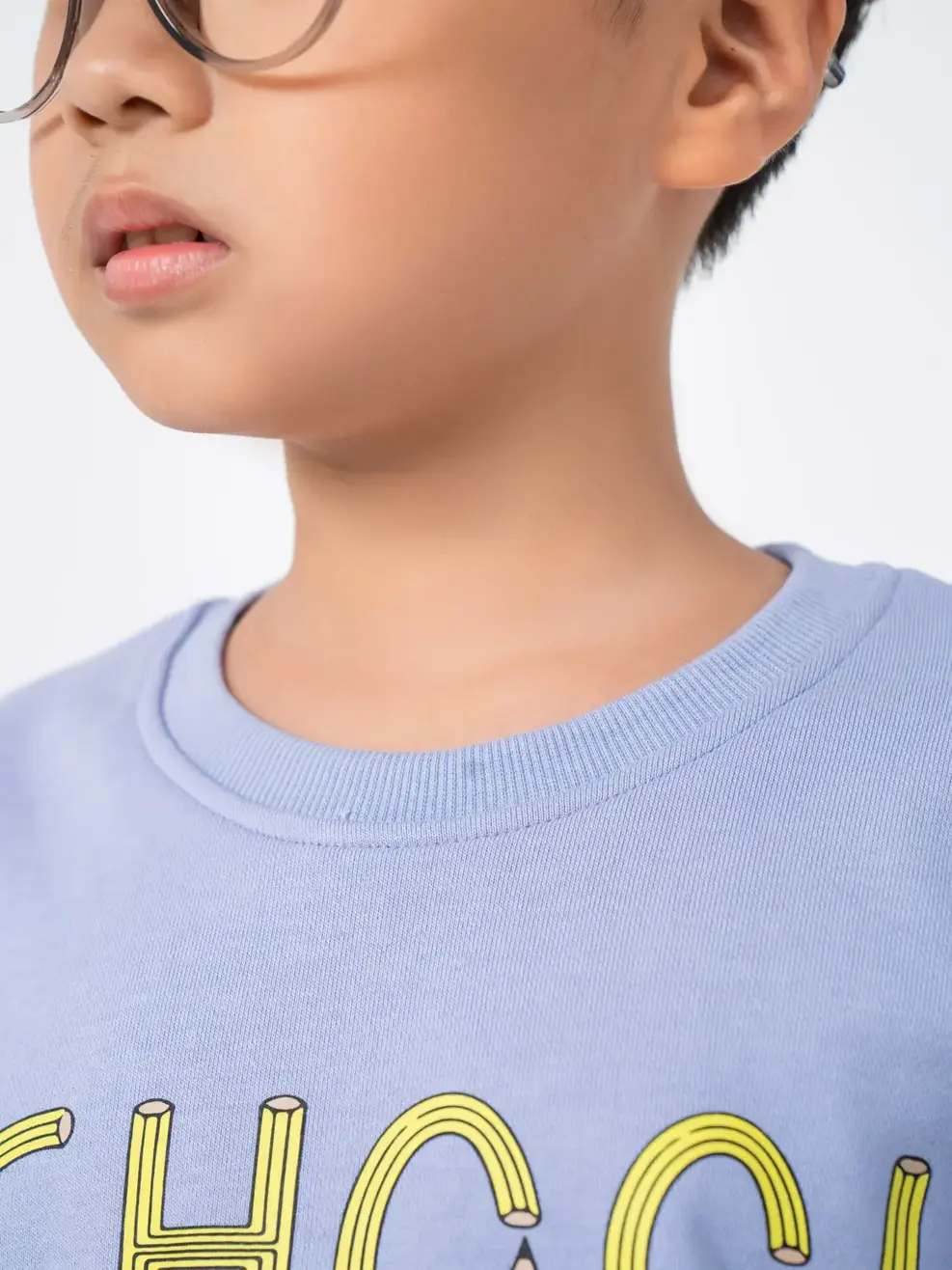 Áo nỉ kid lớn in School child - Tím - 10