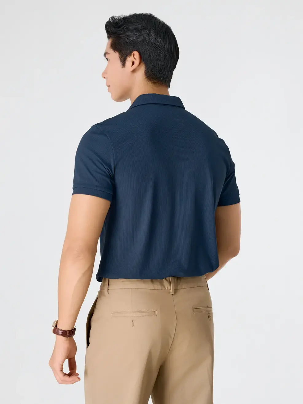 Áo Polo Thể Thao Waffle In Vai - Navy 005 - S
