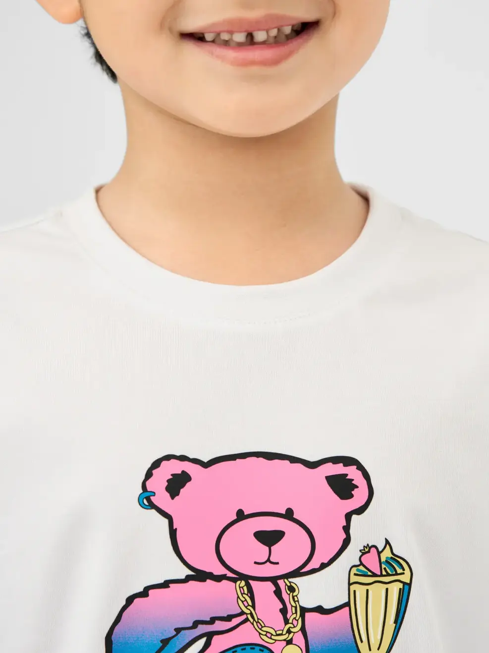 T-shirt Kid In Gấu Bột Ngô - Trắng 1 - 2