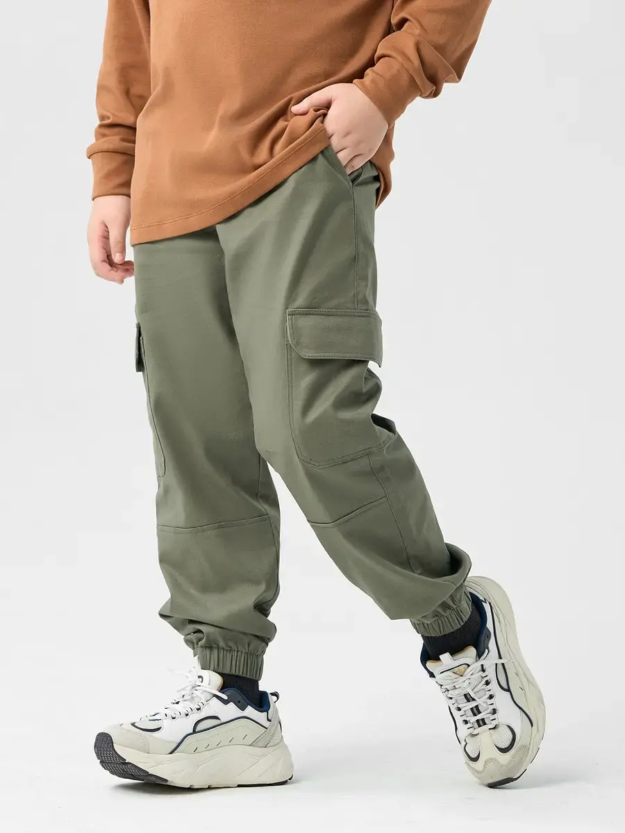 Quần Dài Trẻ Em Kaki Can Ống - Rêu - 14