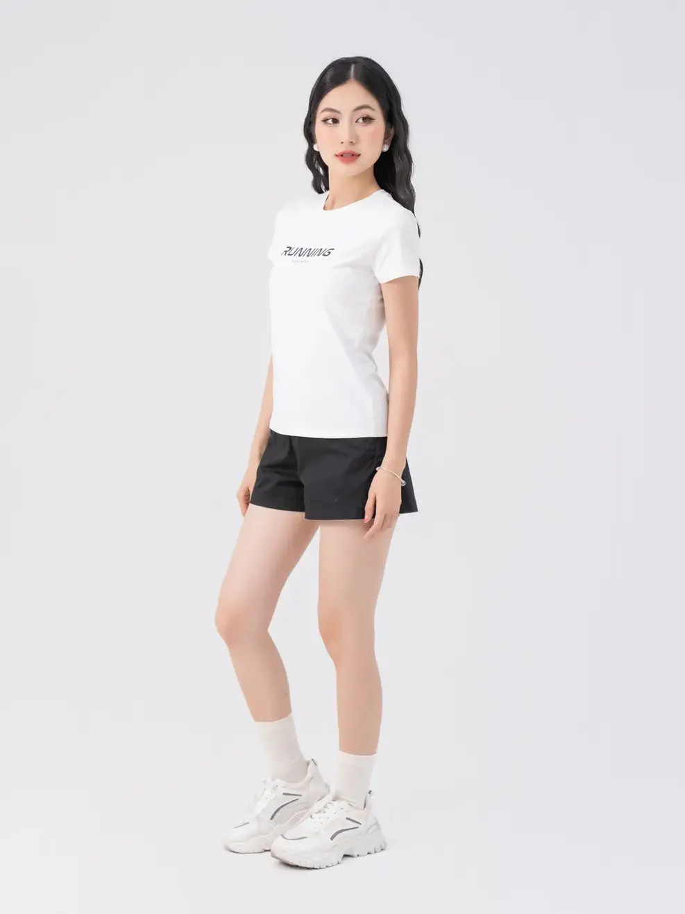 T-shirt Thể Thao Nữ In Running - Trắng - S