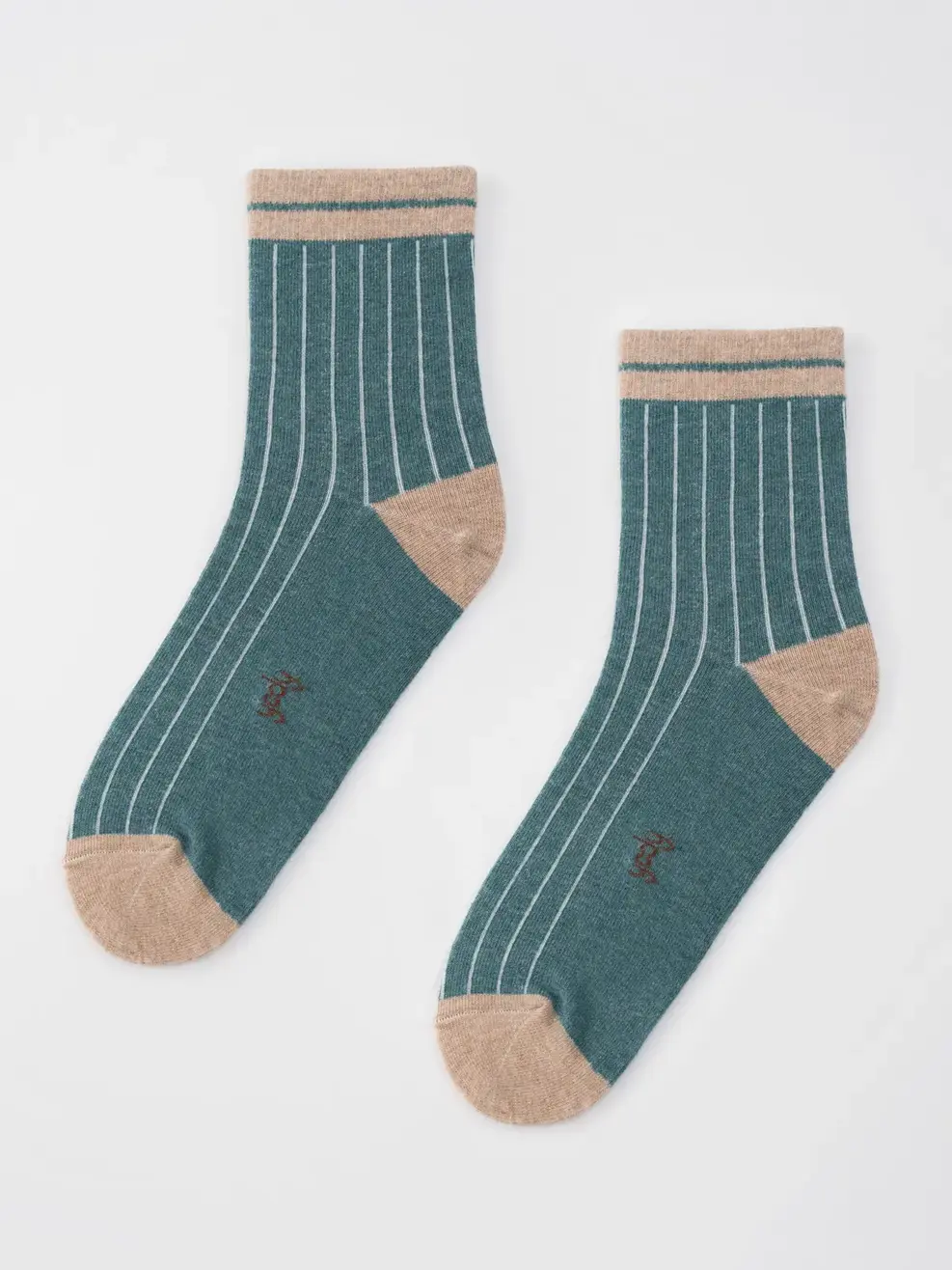 Tất Kid Cổ Cao Sọc Thể Thao Combo 2 - Phối Màu Xanh Lá 121 - 4-5