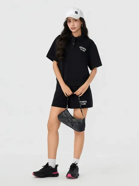Bộ Đồ Nữ Áo Polo Quần Shorts Sport Club