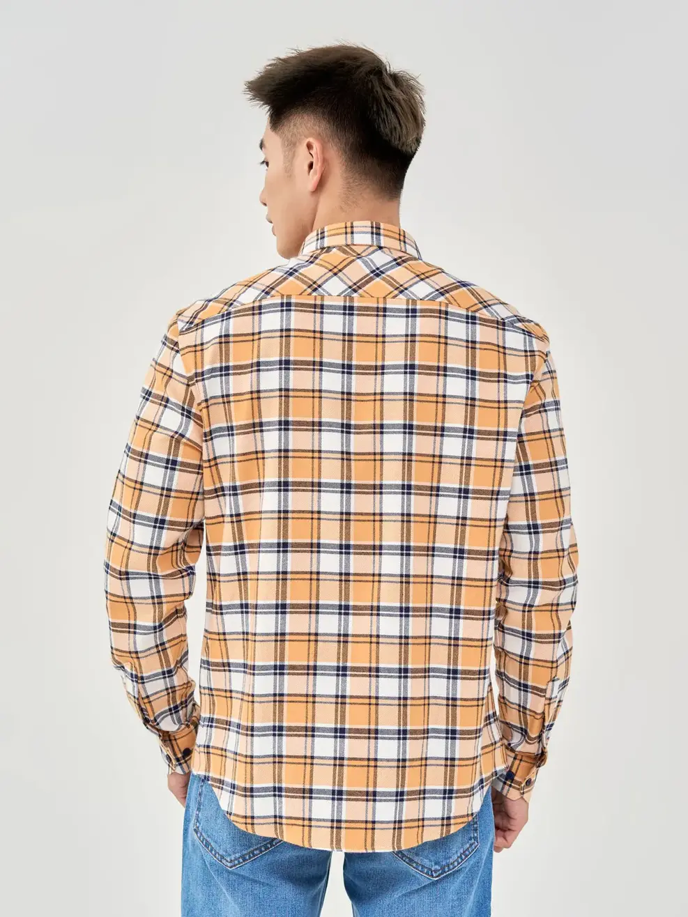 Sơ Mi Dài Tay Nam Kẻ Caro - Kẻ vàng - M