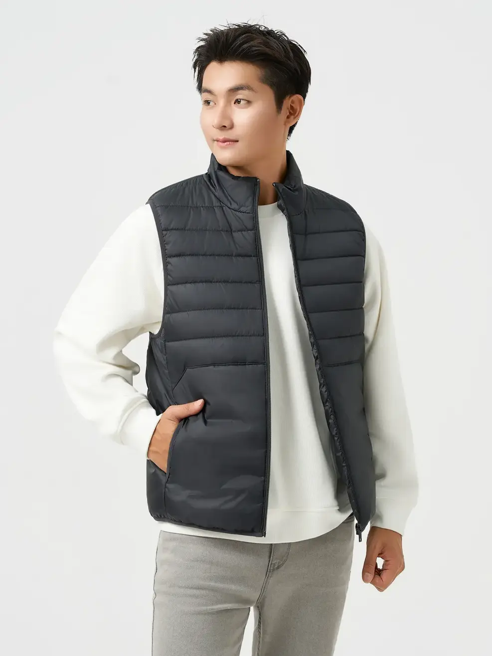 Áo Phao Gile Nam Thời Trang Kéo Khóa - ĐEN 002 - M