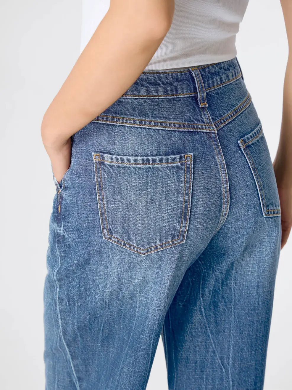 Quần Jeans Gai Xanh Ống Suông Vặn - Màu chàm 002 - 26