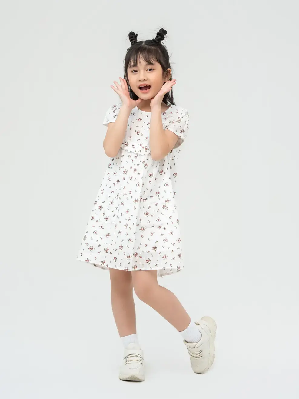 Đầm Kid Bèo Ngực - Hoa đỏ - 5