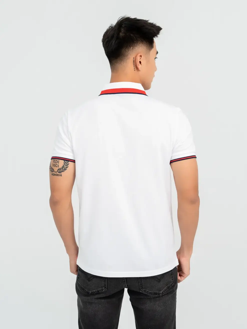 Áo Polo Nam Cafe Dệt Tổ Ong Phối Bo-APM6081 - Trắng 001 - M