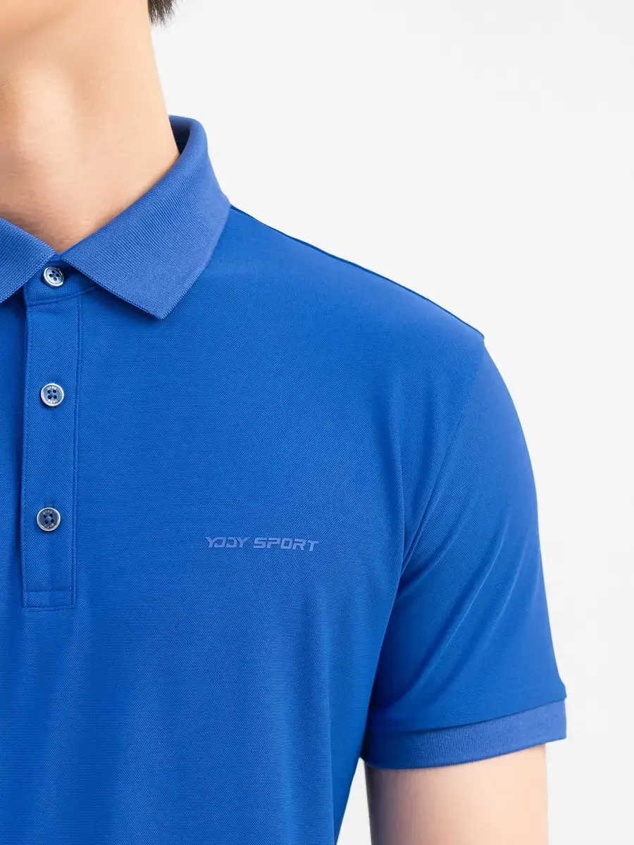 Polo Thể Thao Nam Airycool In Họa Tiết Thân Trước - Xanh coban - 2XL