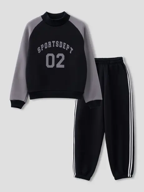 Bộ Đồ Kid Cổ Cao Tay Raglan Phối Màu