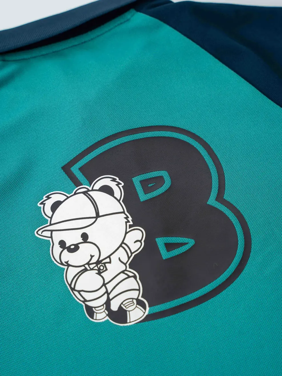 ÁO POLO TRẺ EM IN GẤU - Xanh - 6