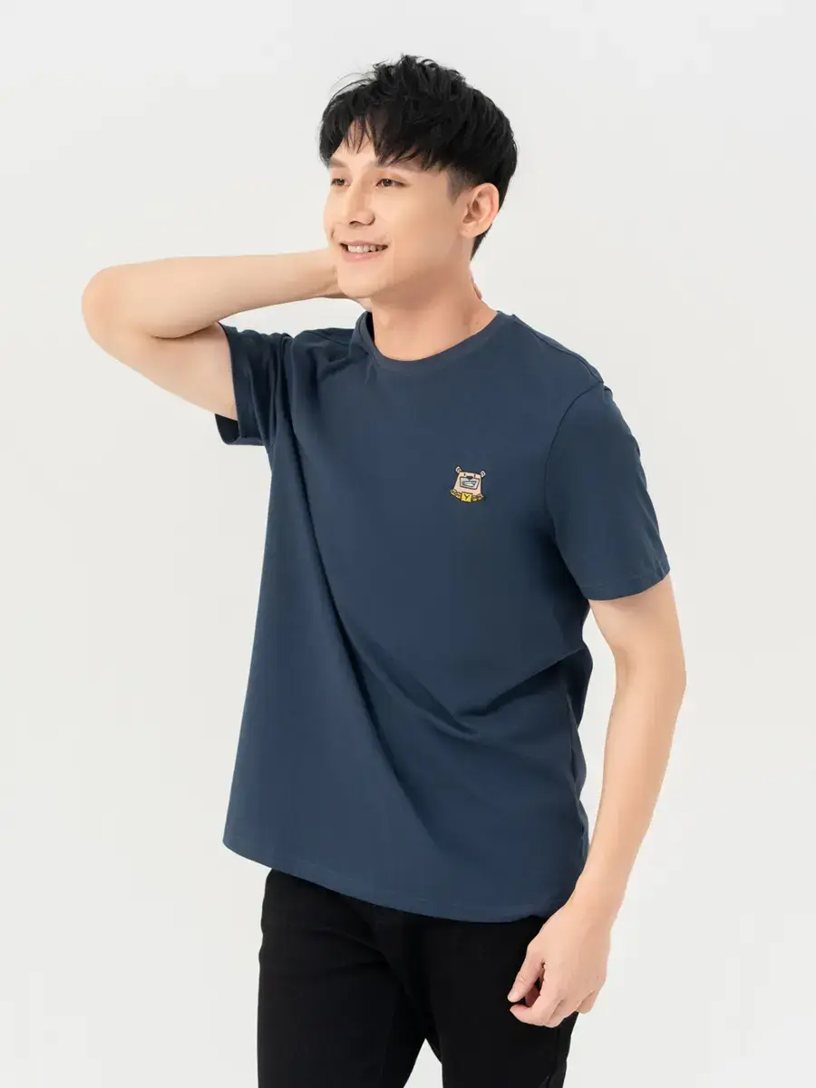T-shirt Nam Thêu Ngực Bột Ngô - Navy - M