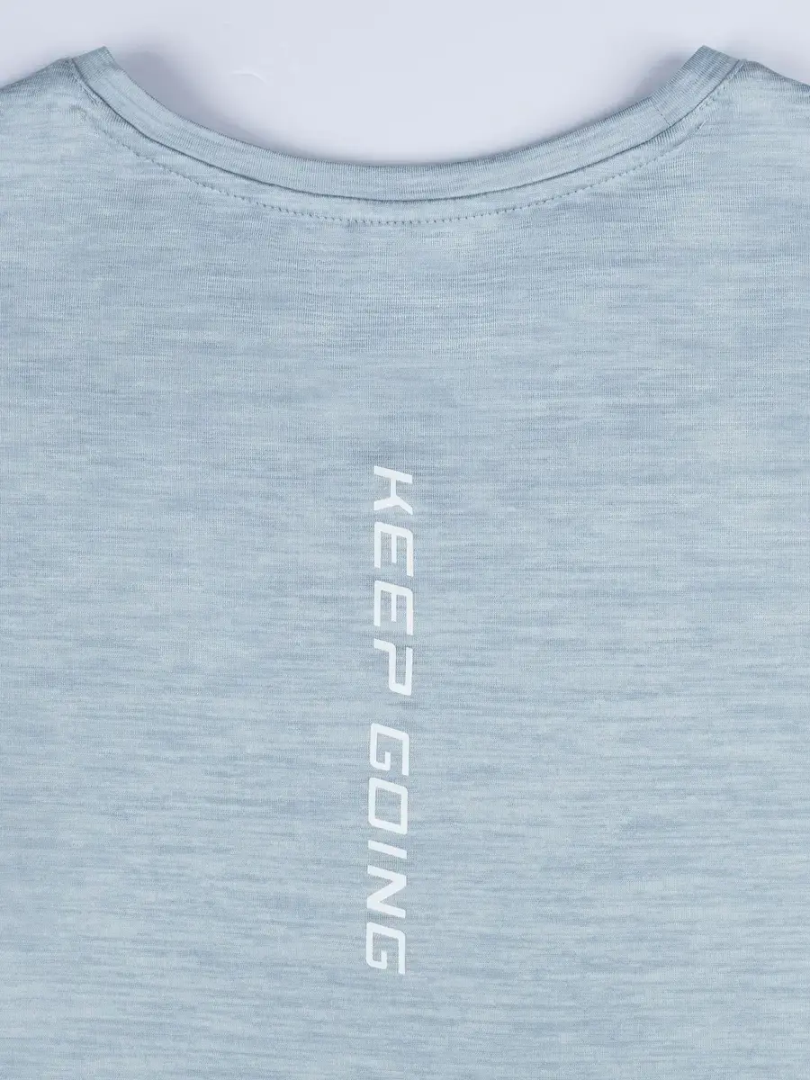 T-shirt thể thao nữ melange in keep going - Ghi - M