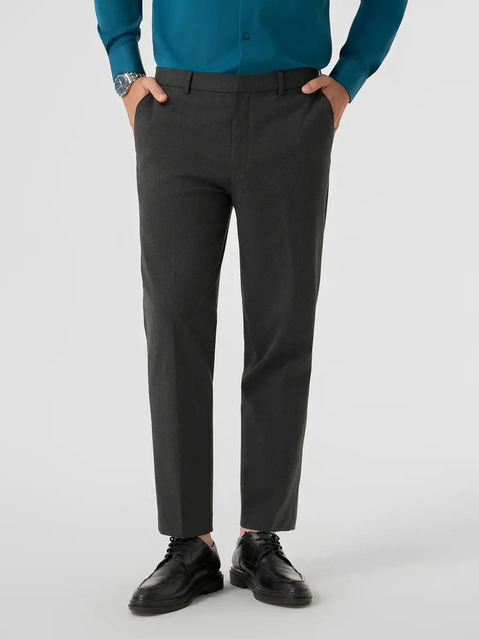 Quần Dài Âu Nam Cạp Chun Ốp (qam6049) - Than chì 017 - 29