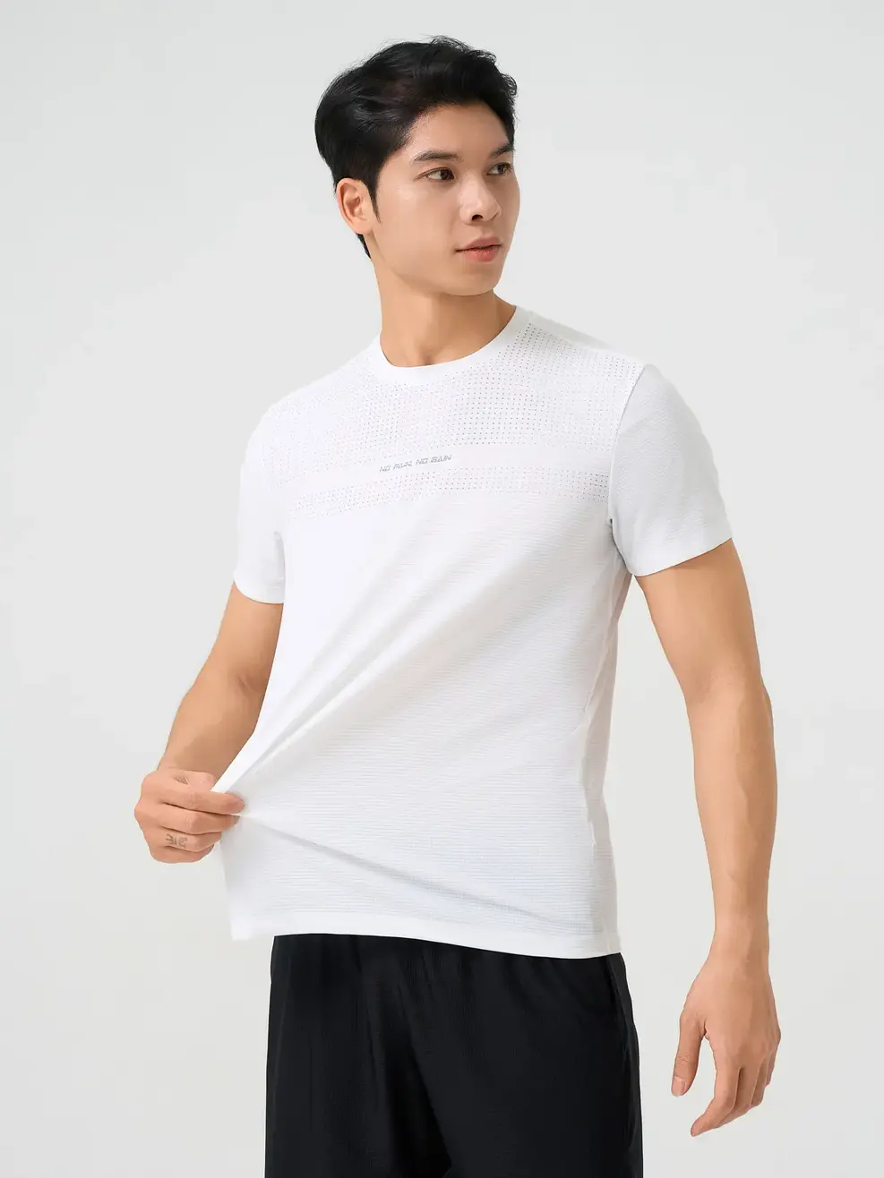 Bộ Đồ Nam Thể Thao In Họa Tiết - TRẮNG PHỐI ĐEN 55 - XL