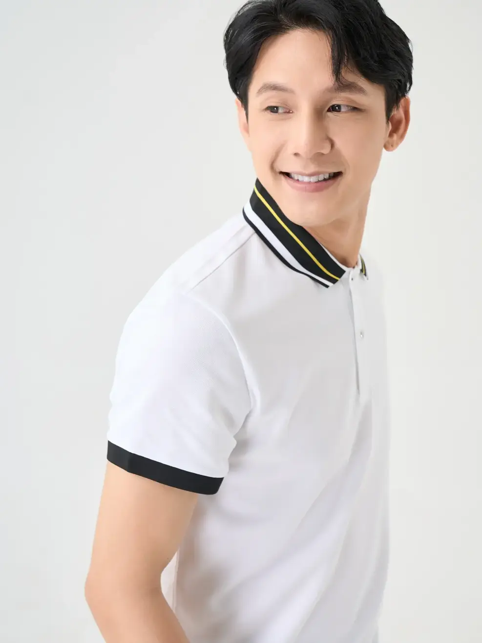 Polo Nam Cafe Dệt Tổ Ong Phối Bo Nổi Bật - Trắng - 3XL