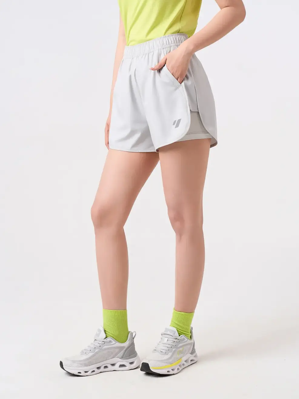 Quần Shorts Thể Thao Siêu Nhẹ 2 Lớp - Xám 033 - S