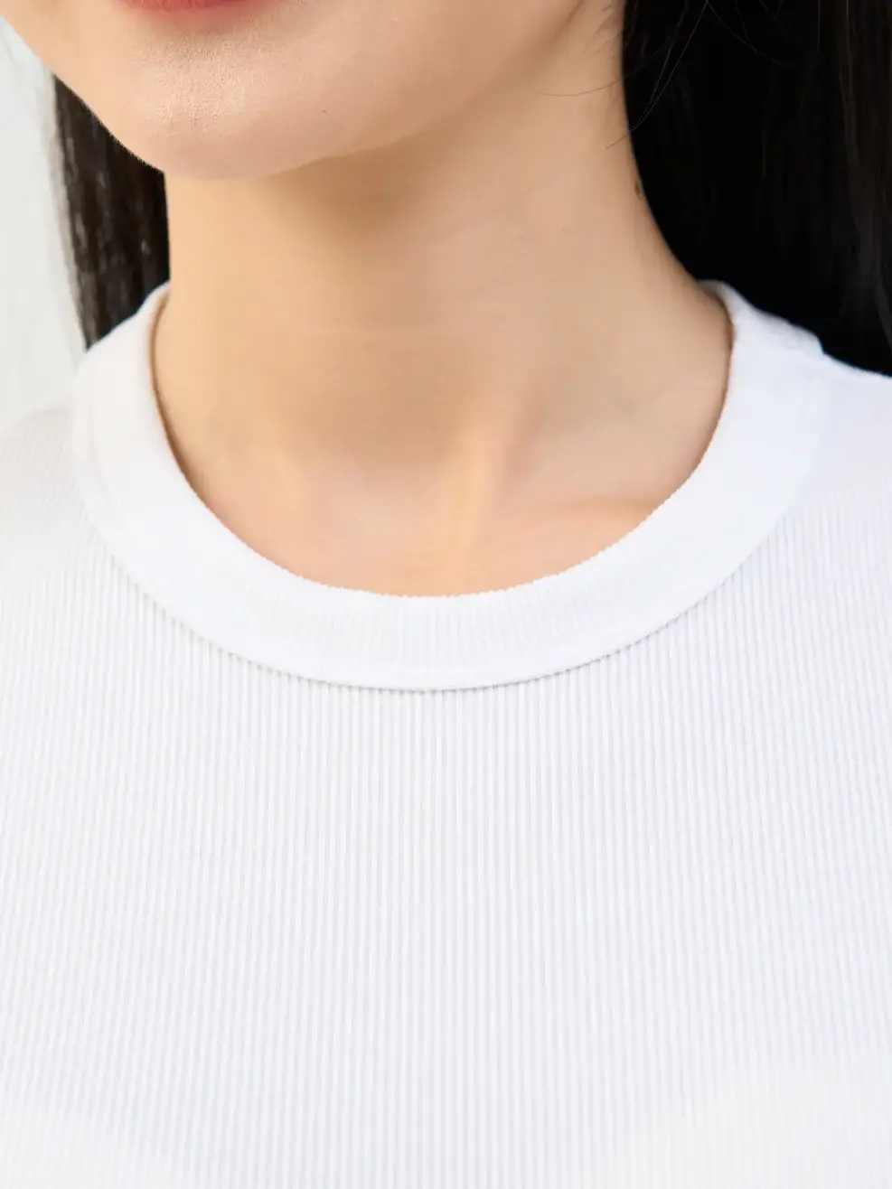 T-shirt Nữ Thun Ôm Vải Zip - Trắng - S