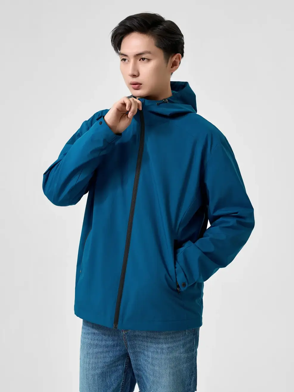 Áo Khoác Nam Mũ Liền Lót Lông - Cổ vịt - M